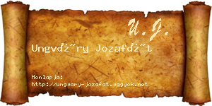 Ungváry Jozafát névjegykártya